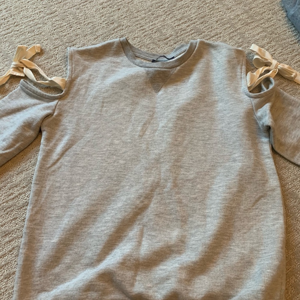 Off the shoulder tie sweater